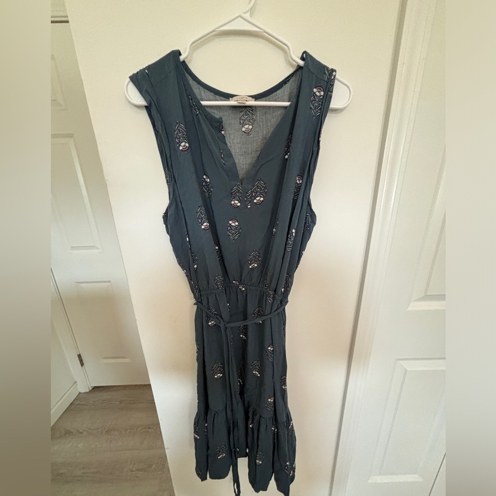 Women’s Ann Taylor Loft Outlet sleeveless blue tie-wasted summer dress XL 22 i